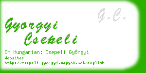 gyorgyi csepeli business card